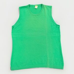 J.Crew 100% Italian Cashmere Cozy Sweater Vest Shell Green Women’s Large Y2K vtg